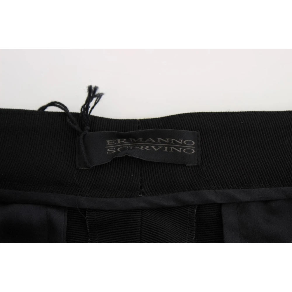 Ermanno Scervino Chique Zwarte Wijde Pijp Zijdeblend Jeans Black Dames
