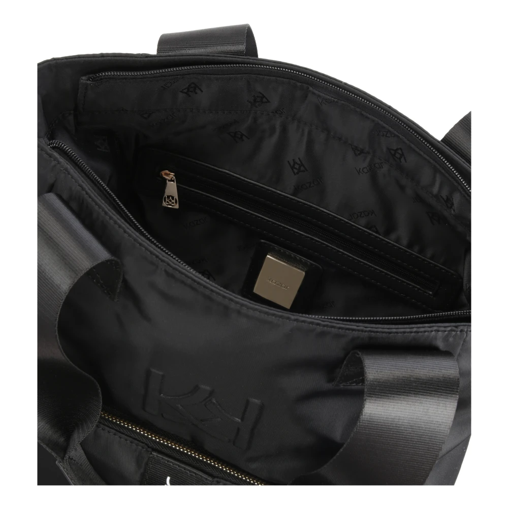 Kazar Praktische zwarte urban tas met handvatten Black Dames