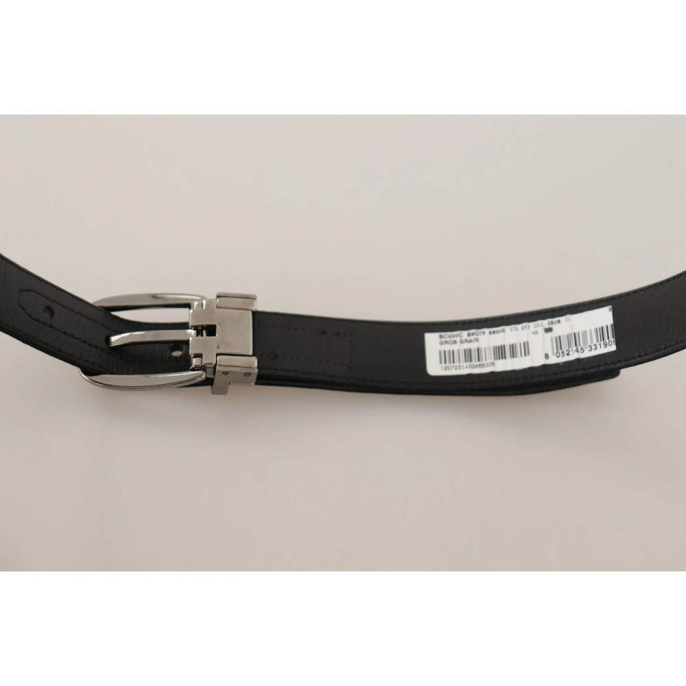 Dolce & Gabbana Elegante zwarte leren riem Black Heren