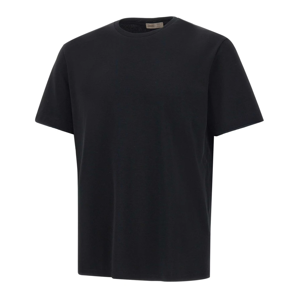 Herno Mannelijk Zwart Tops Heren, 4XL, Katoen, Resort T-Shirt