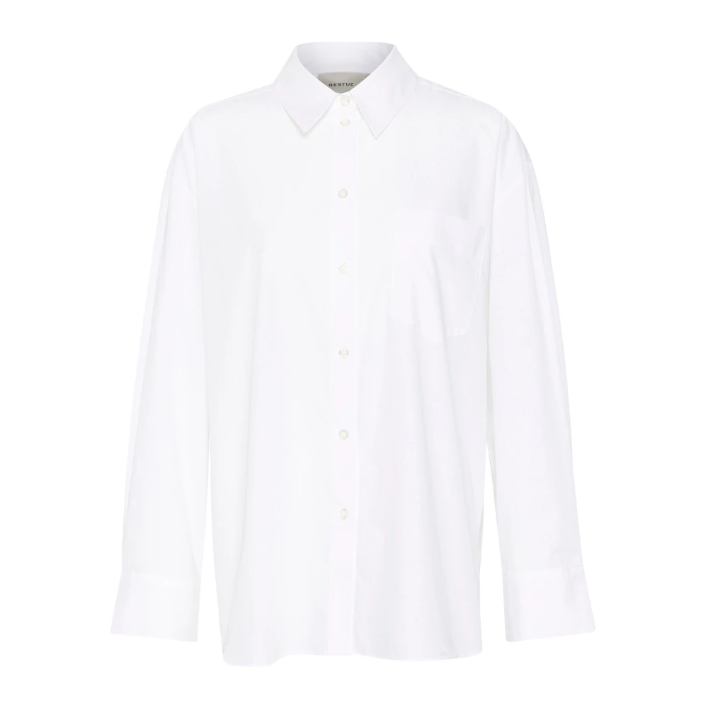 Gestuz Klassiek Oversized Overhemd Helderwit White Dames