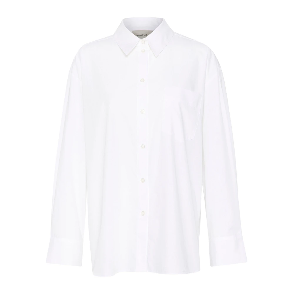 Gestuz Klassisk Oversize Skjorta Bright White White, Dam