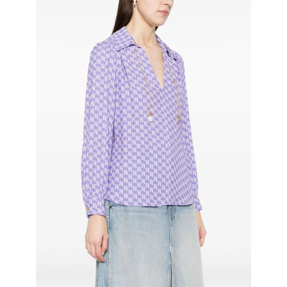 Elisabetta Franchi Stijlvolle Shirt Purple Dames
