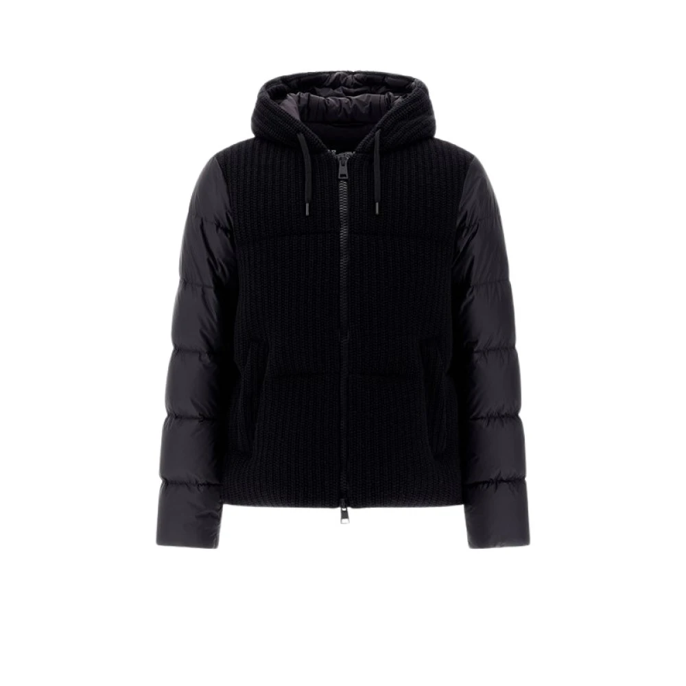 Herno Nylon en Knit Bomberjack Black Heren