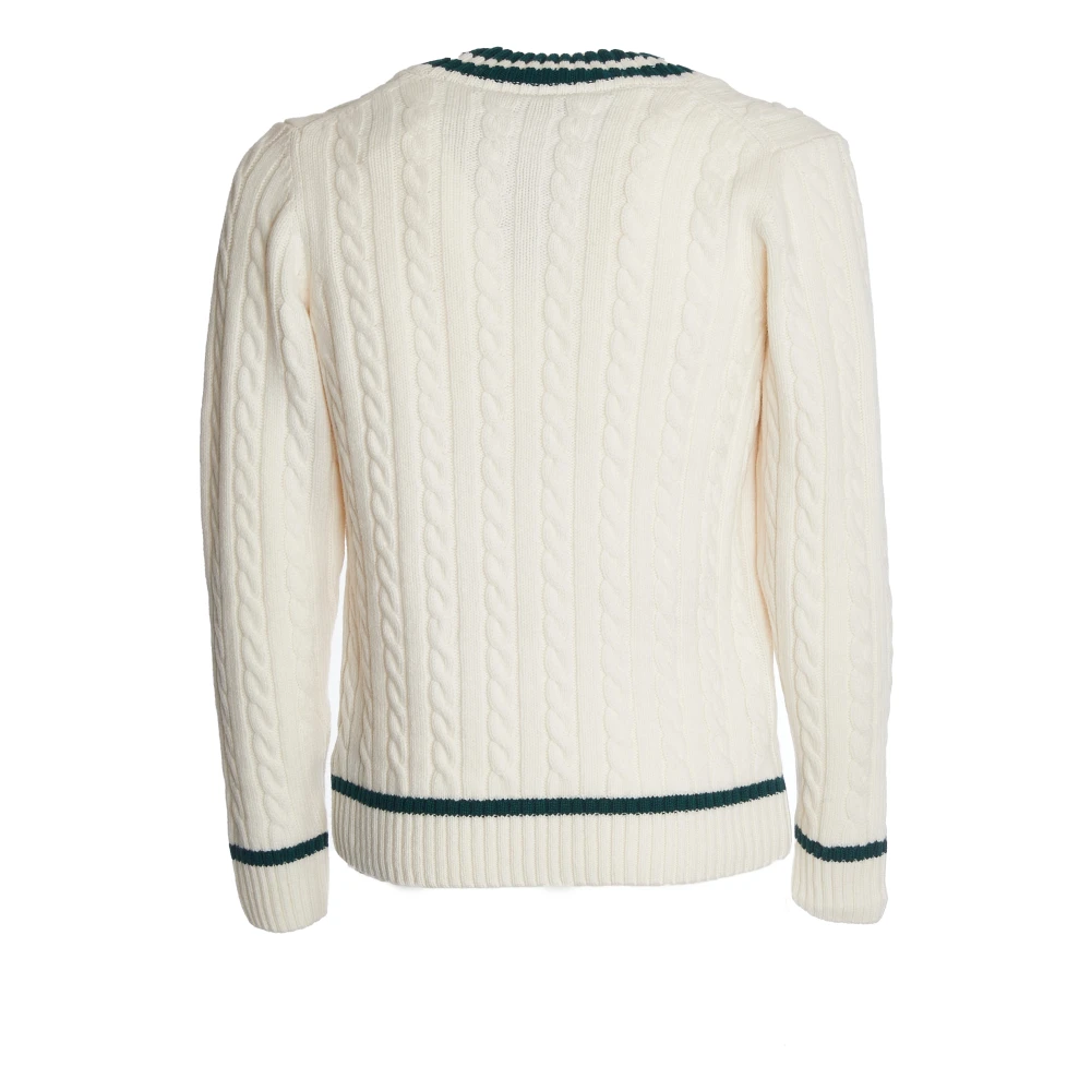Zanone Elegant V-Neck Sweater Bianco White Heren