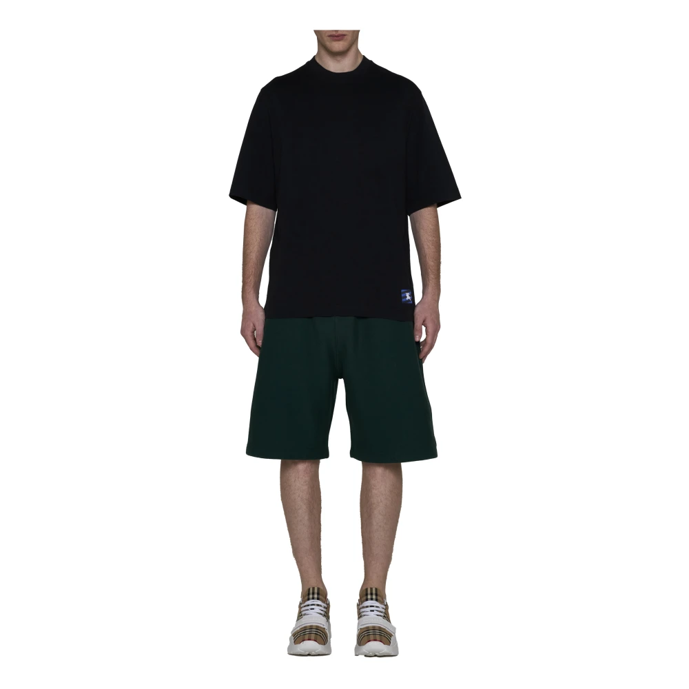 Burberry Zwarte T-shirts en Polos met Equestrian Knight motief Black Heren