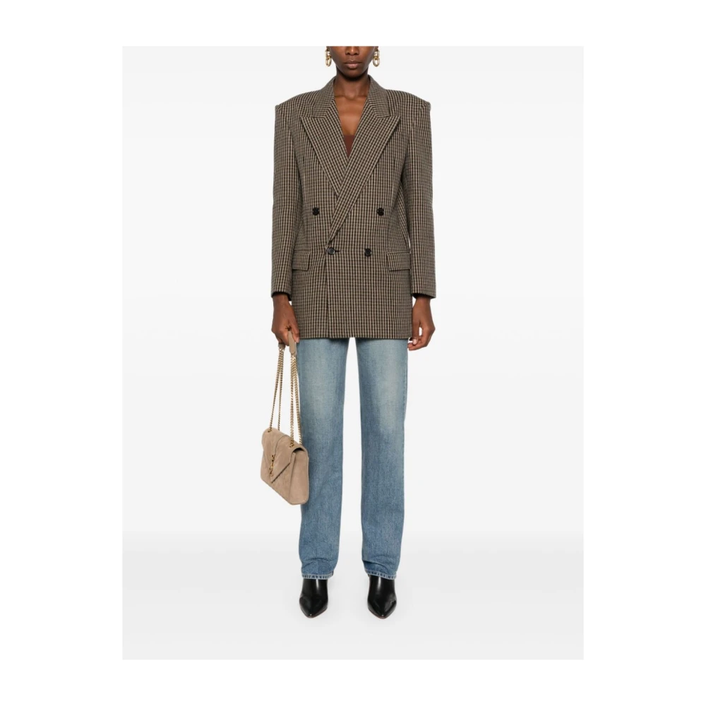 Saint Laurent Straight Leg Denim Jeans Blue Dames
