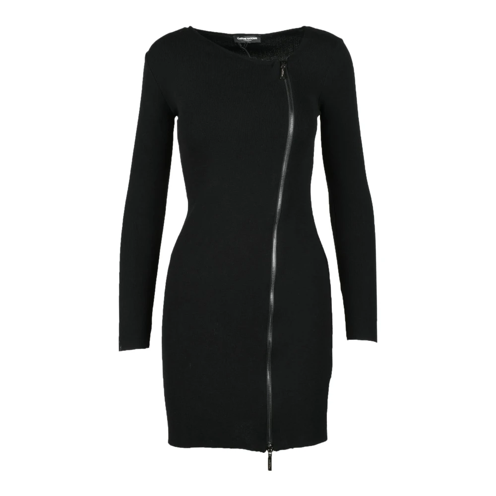 Costume National Moderne Damesjurk Viscose Polyester Black Dames