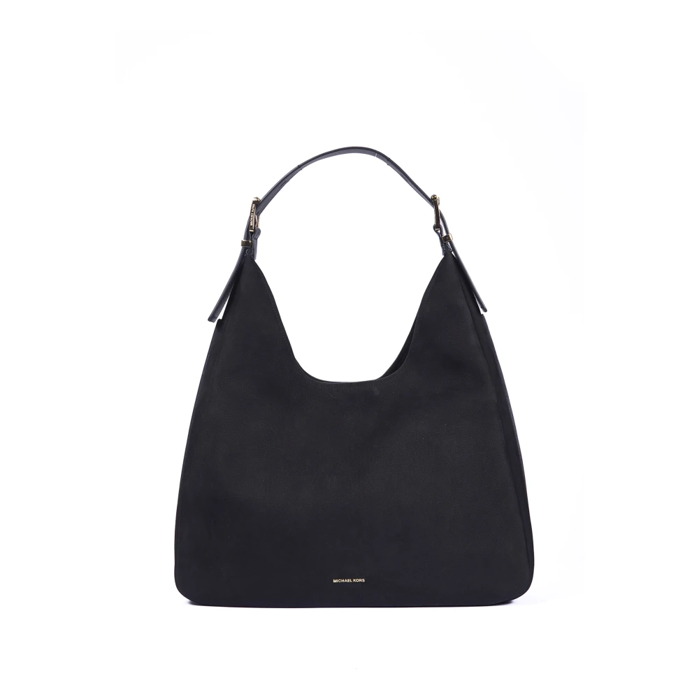 Michael Kors Zwarte schoudertas met goudkleurige details Black Dames