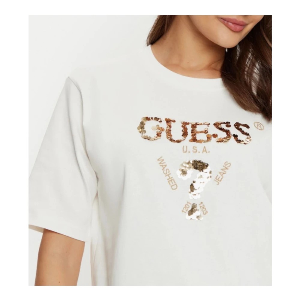 Guess Aurelie Boxy TEE Shirt White Dames