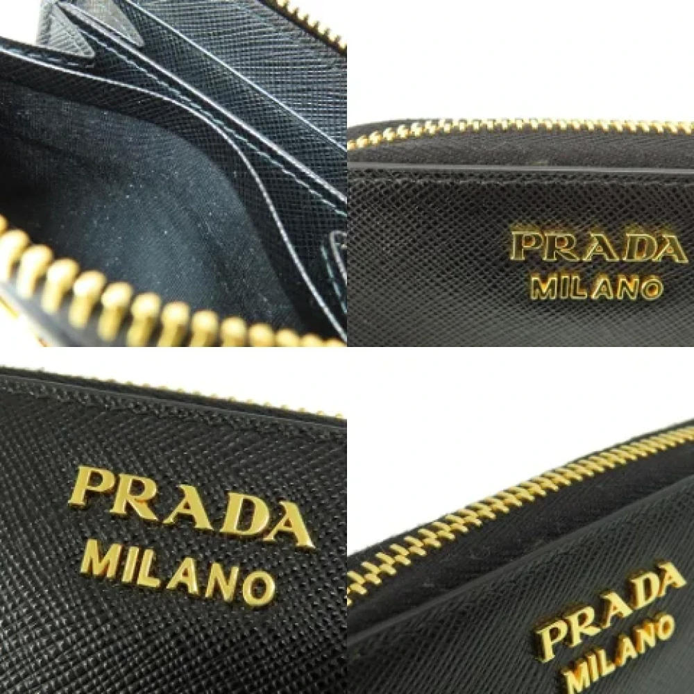 Prada Vintage Pre-owned Leather wallets Black Dames