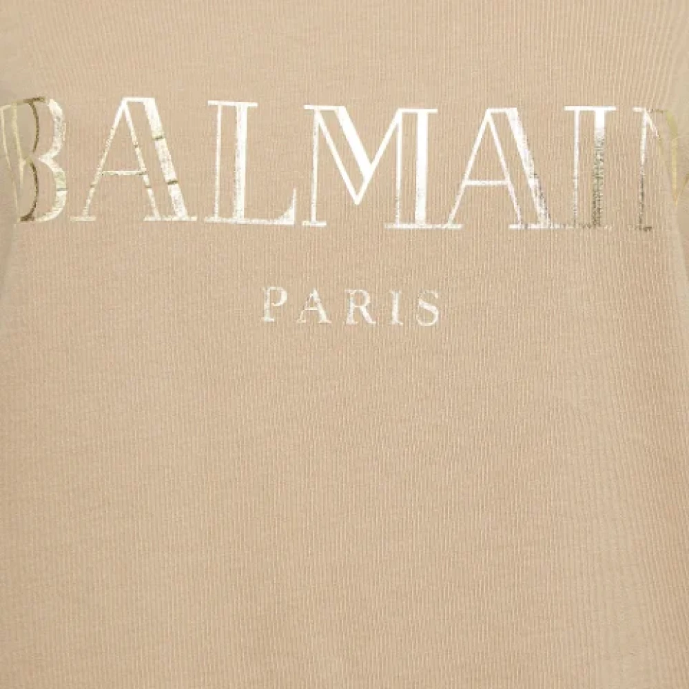 Balmain Pre-owned Cotton tops Beige Dames
