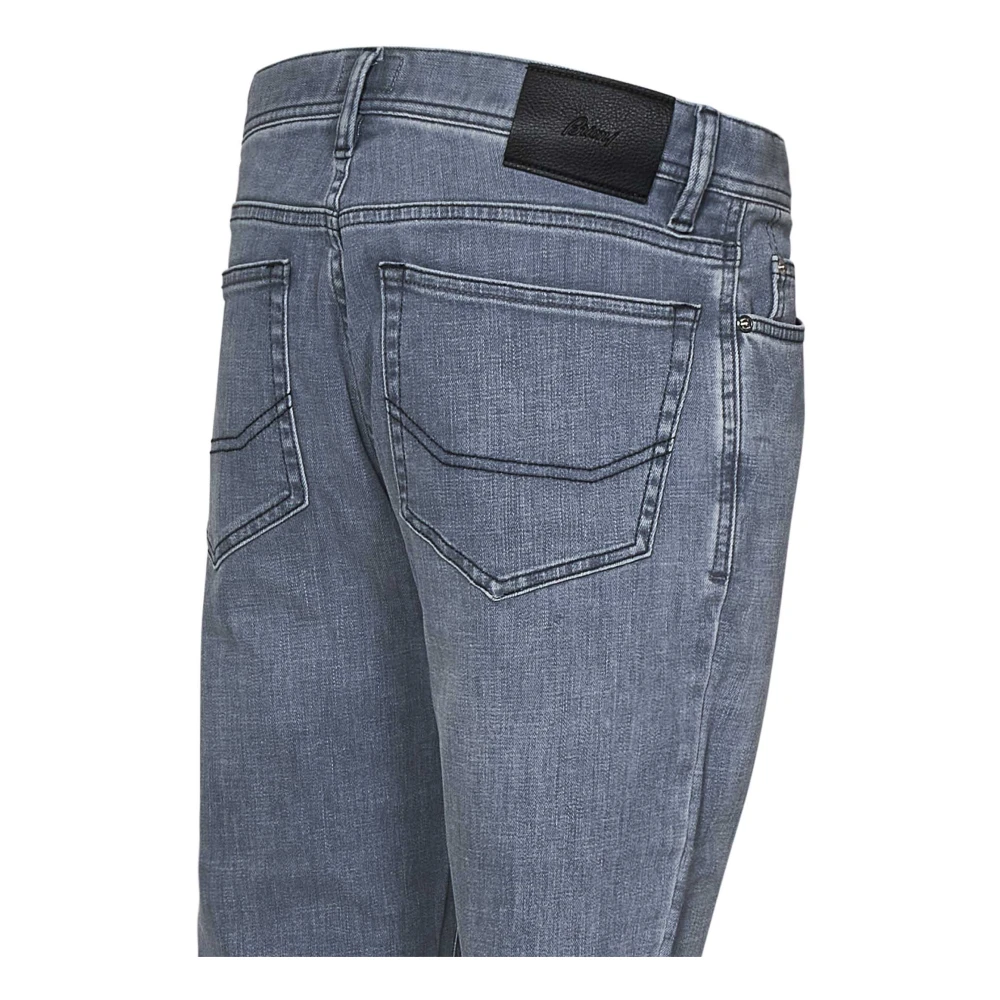 Brioni Grijze Katoenen Regular Fit Broek Gray Heren