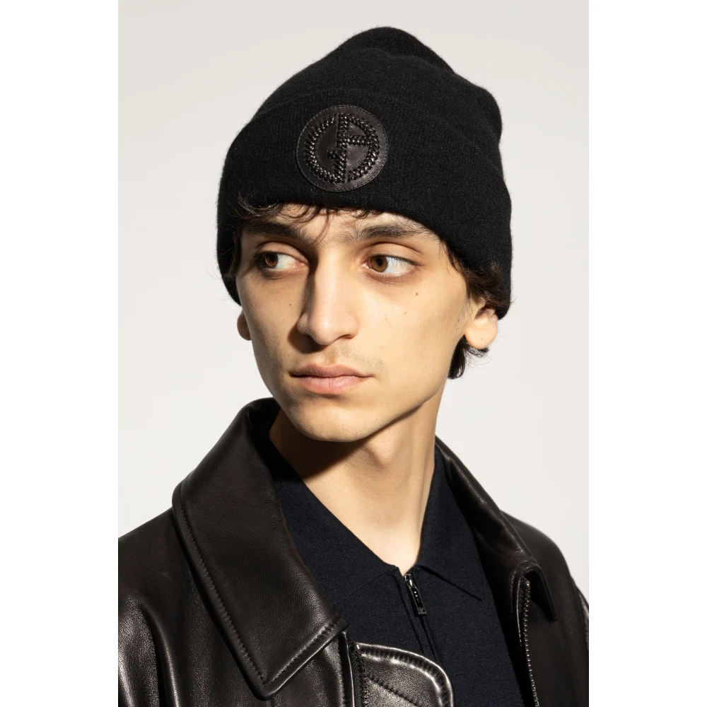 Giorgio Armani Kasjmiermuts Black Heren