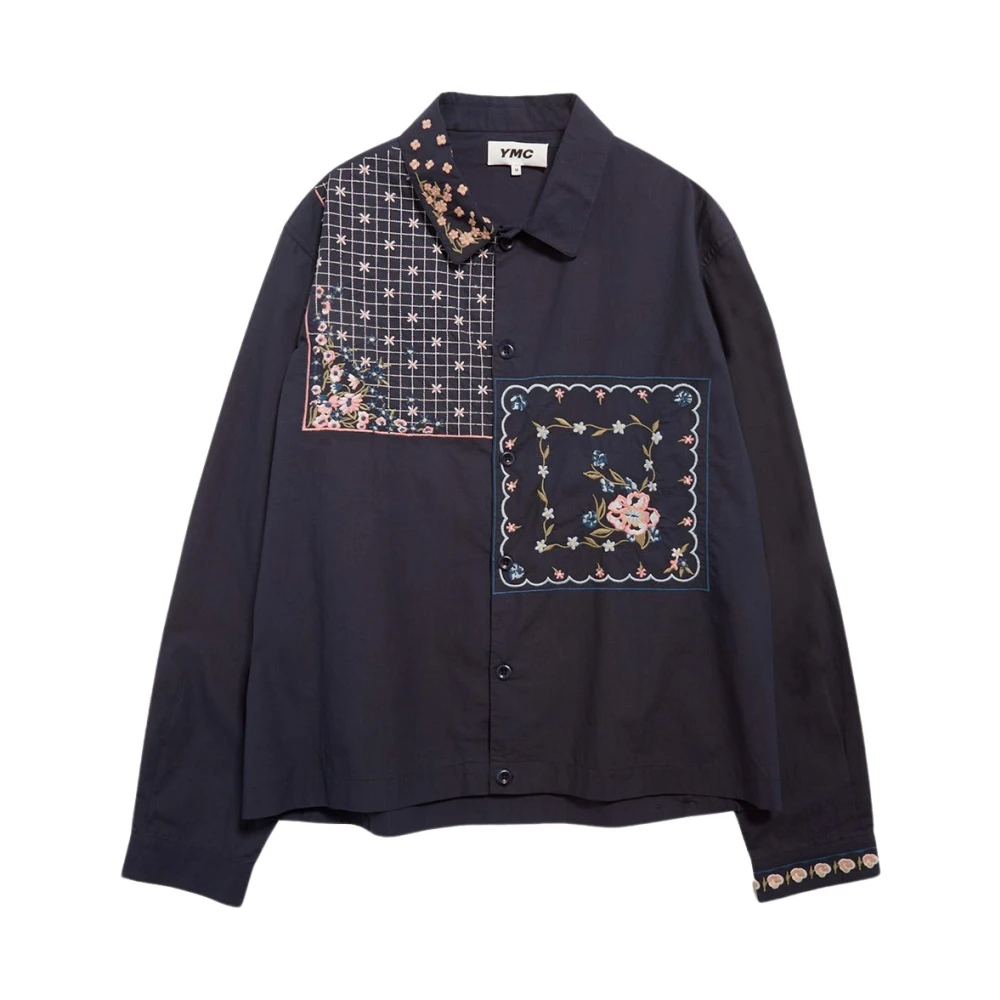 YMC You Must Create Navy Bowling Shirt Multicolor Heren