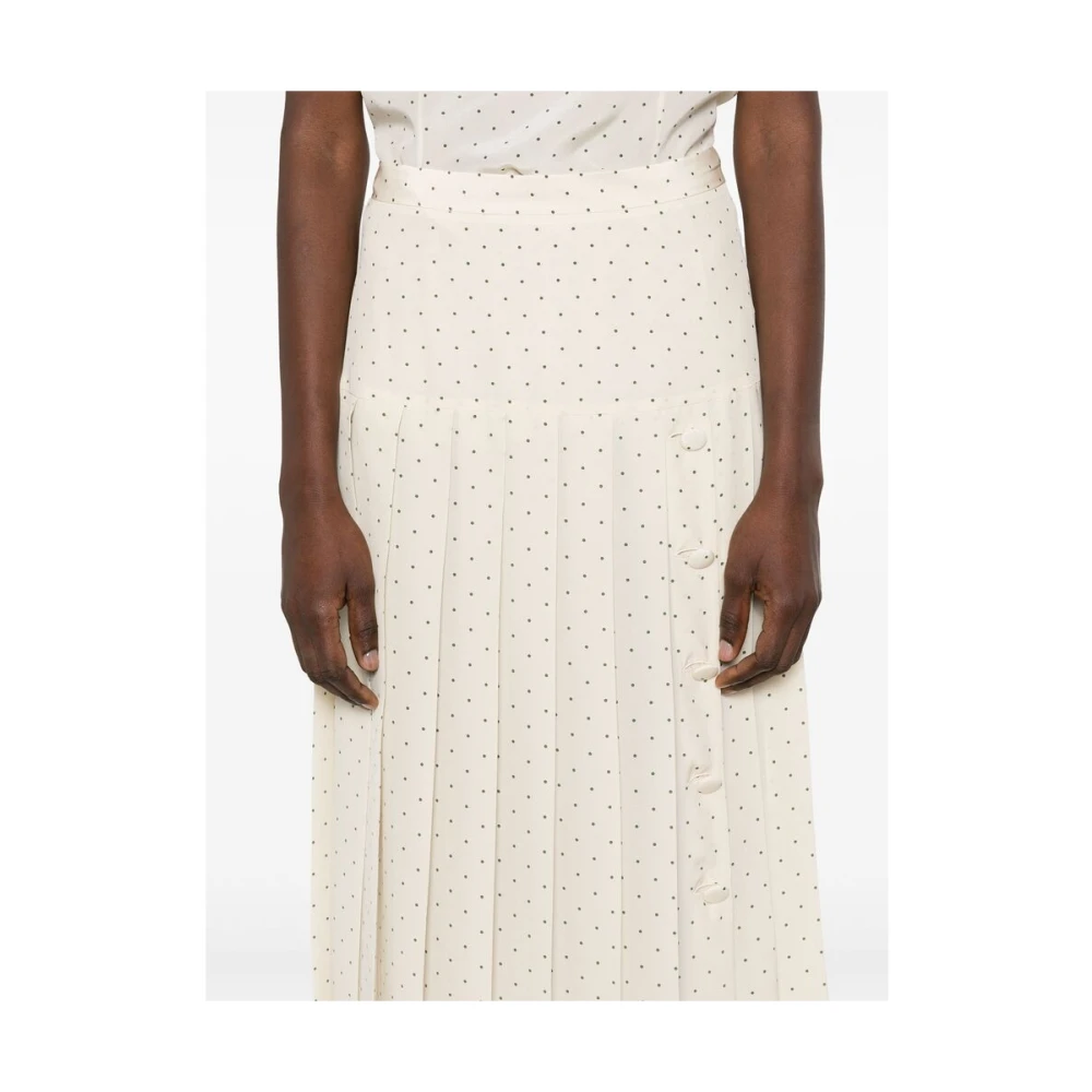 Alessandra Rich Elegante Geplooide Rok met Rits Beige Dames