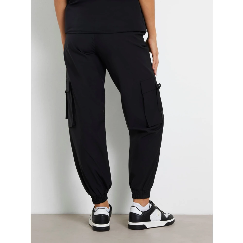 Guess Zwarte Cargo Broek Athleisure Stijl Black Dames