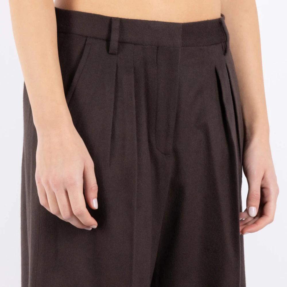 Officine Générale Bruine Wol Kasjmier Broek Brown Dames