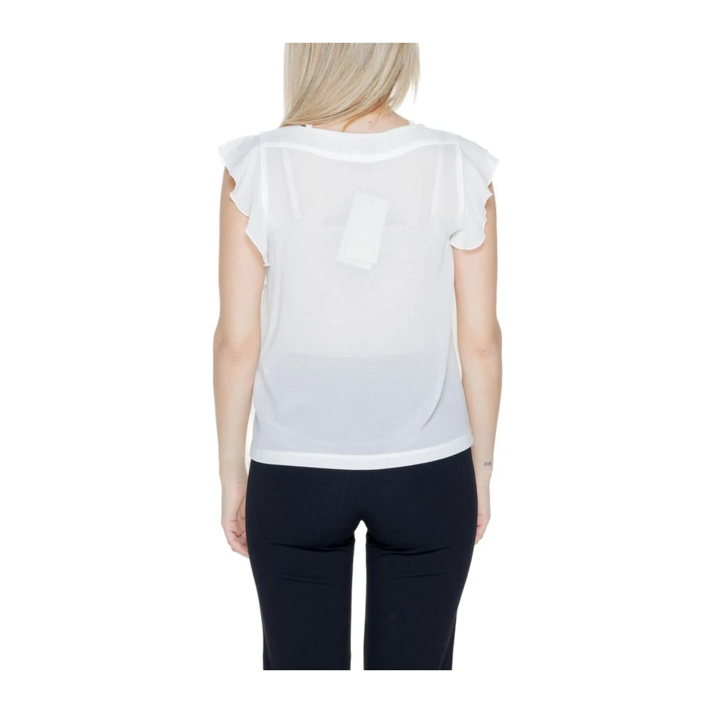 RINASCIMENTO Witte Keyhole Blouse Korte Mouwen White Dames