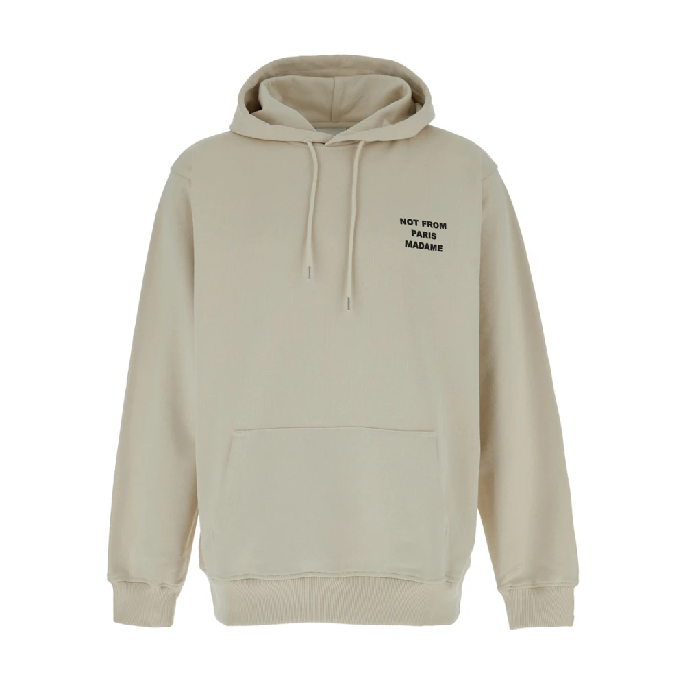 Drole De Monsieur Men's Beige Hoodies, L, Hoodie With Logo Print