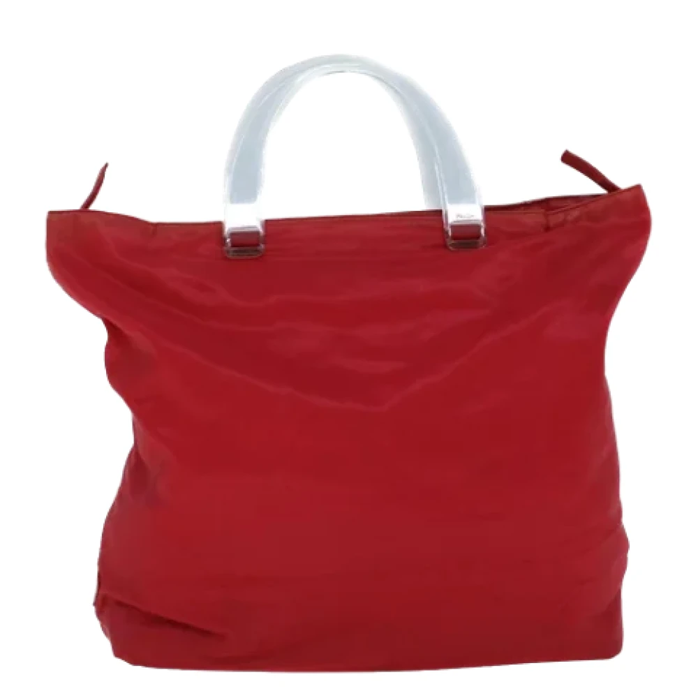 Prada Vintage Pre-owned Fabric totes Red Dames