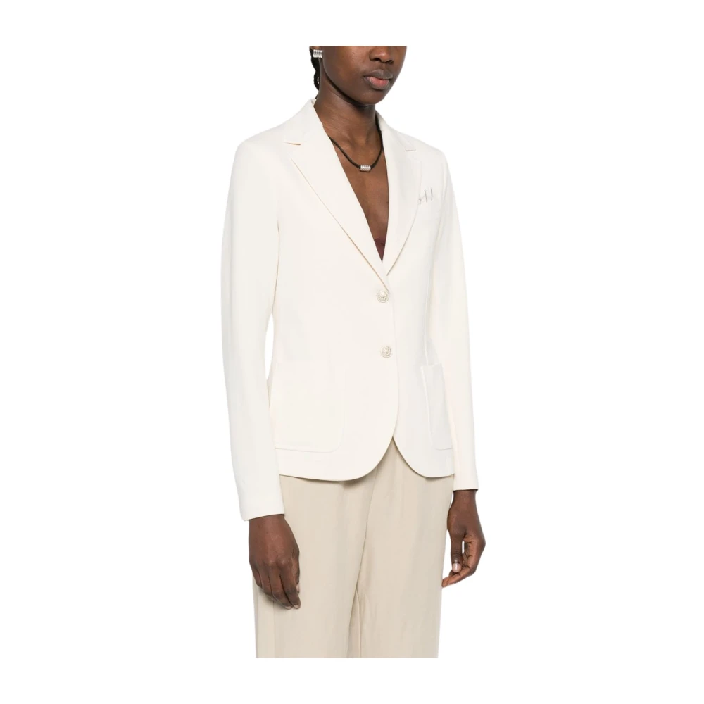 Circolo 1901 Women's White Single-Breasted Blazer