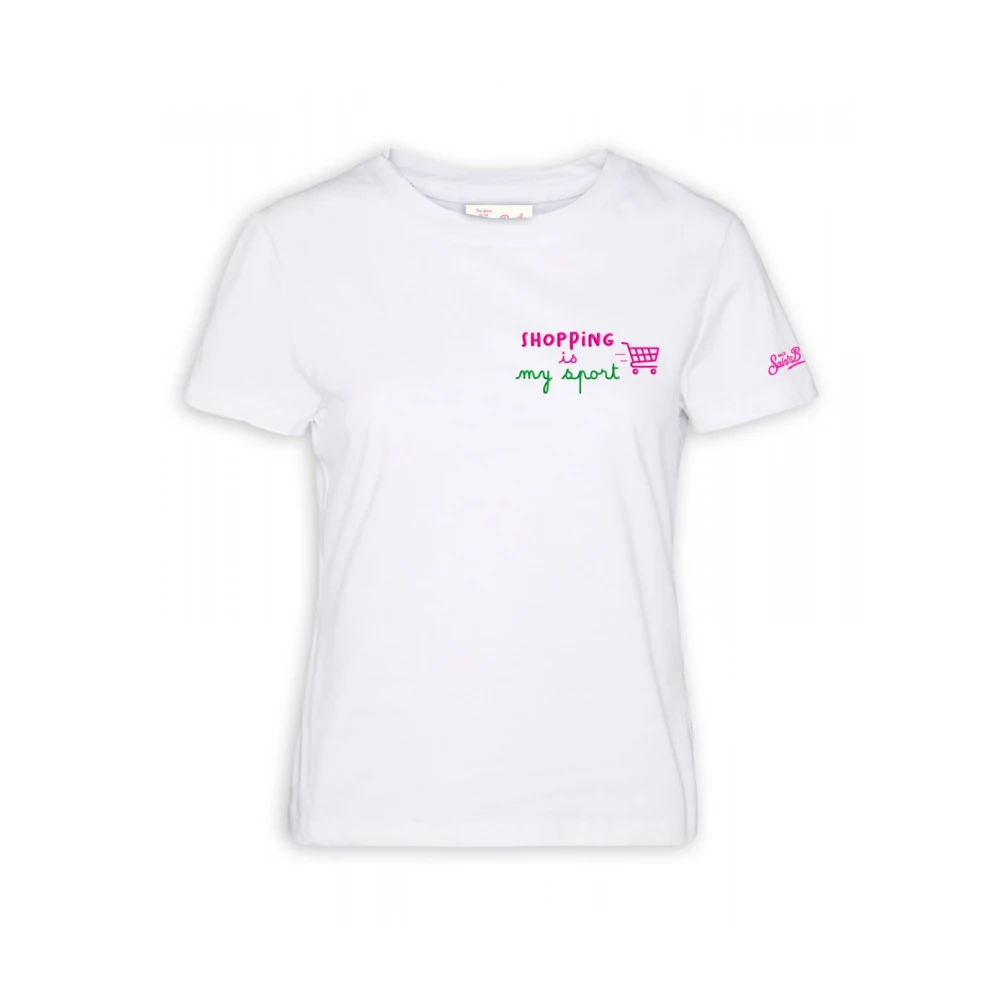 MC2 Saint Barth Sportieve Geborduurde T-shirt Emilie White Dames