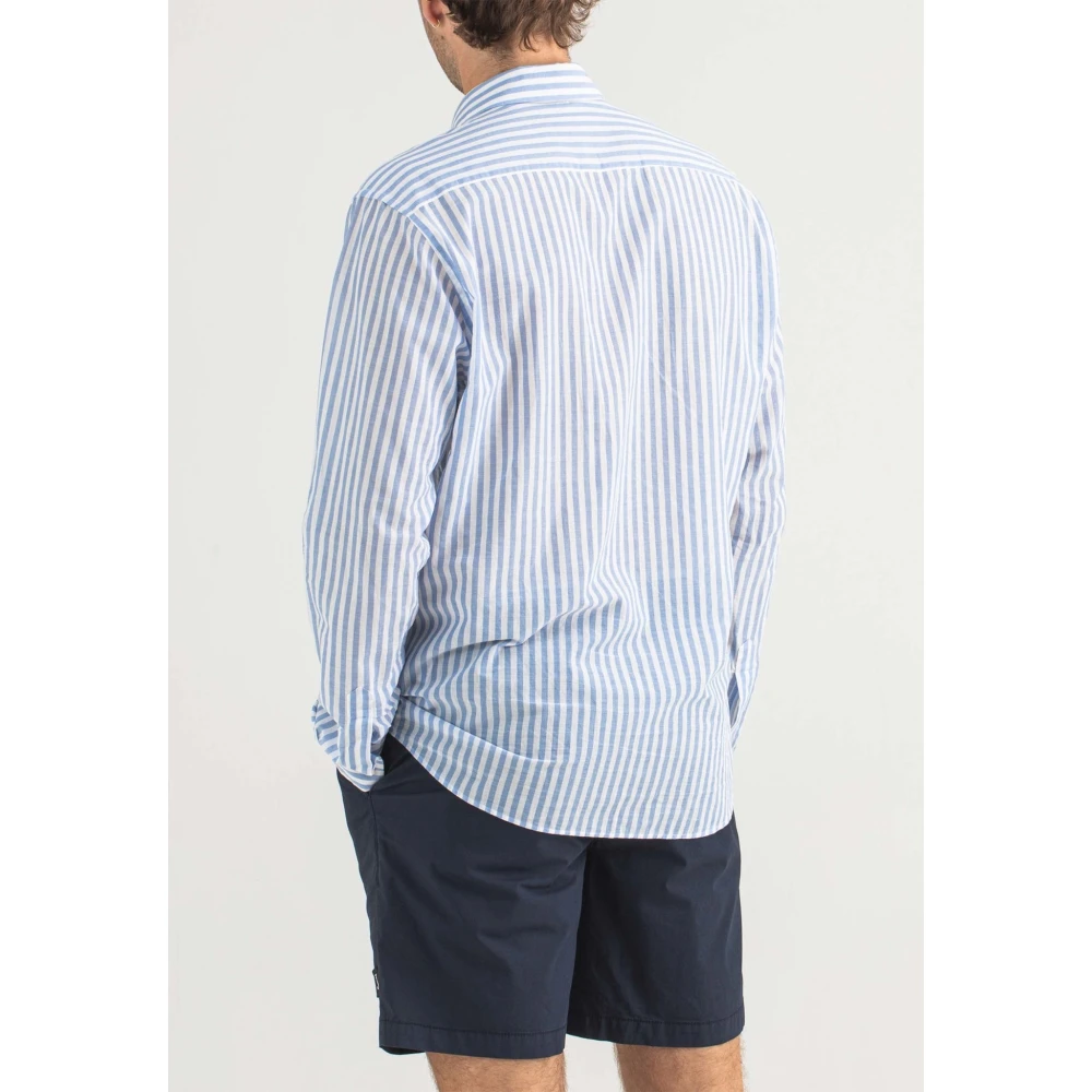 Butcher of Blue Gestreept overhemd lange mouw lichtblauw Multicolor Heren
