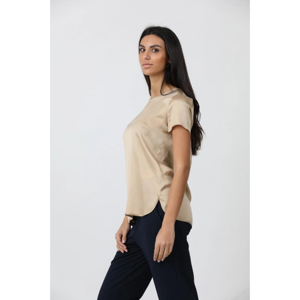 Max Mara Zijden T-Shirt Set Cortona Yellow Dames