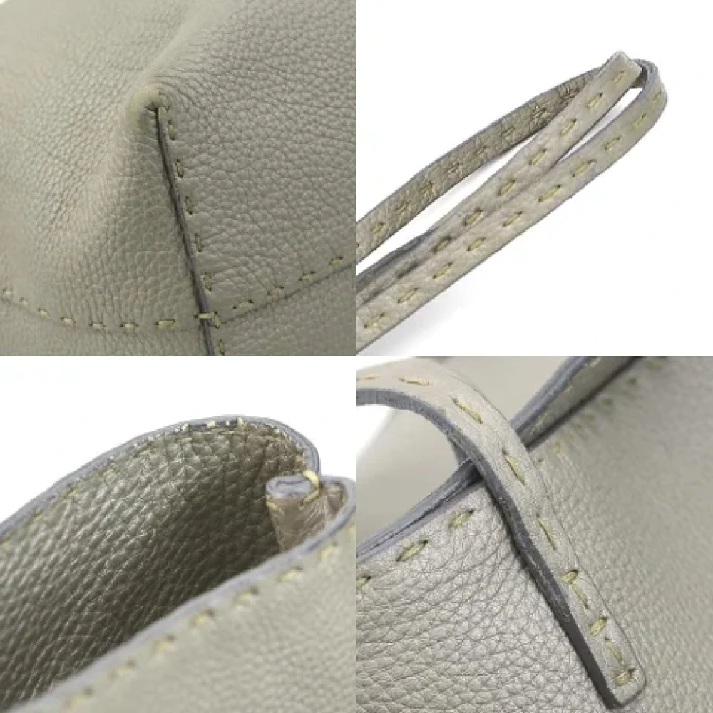 Fendi Vintage Pre-owned Leather fendi-bags Gray Dames