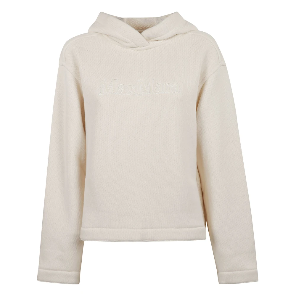 Max Mara Zachte katoenen hoodie met lange mouwen White Dames