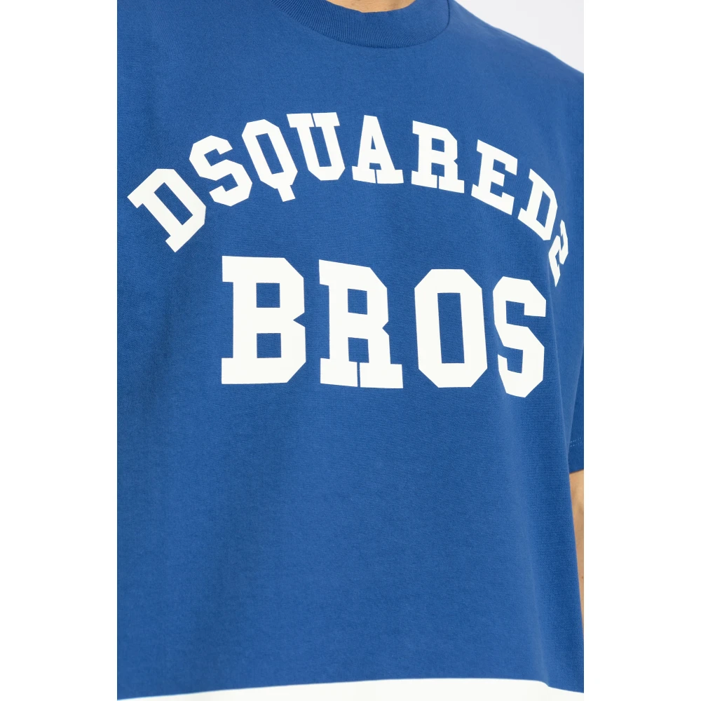 Dsquared2 T-shirt met logo Blue Heren