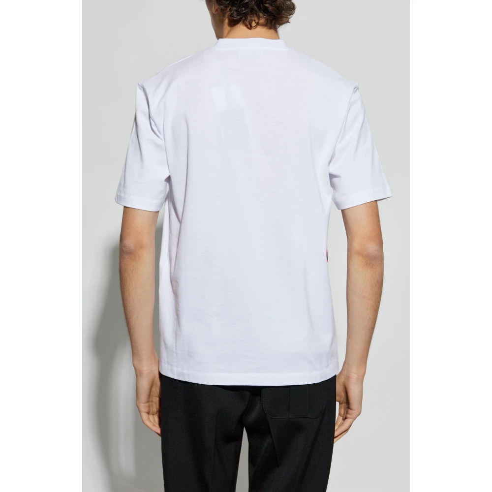 Salvatore Ferragamo T-shirt met bedrukt logo White Heren
