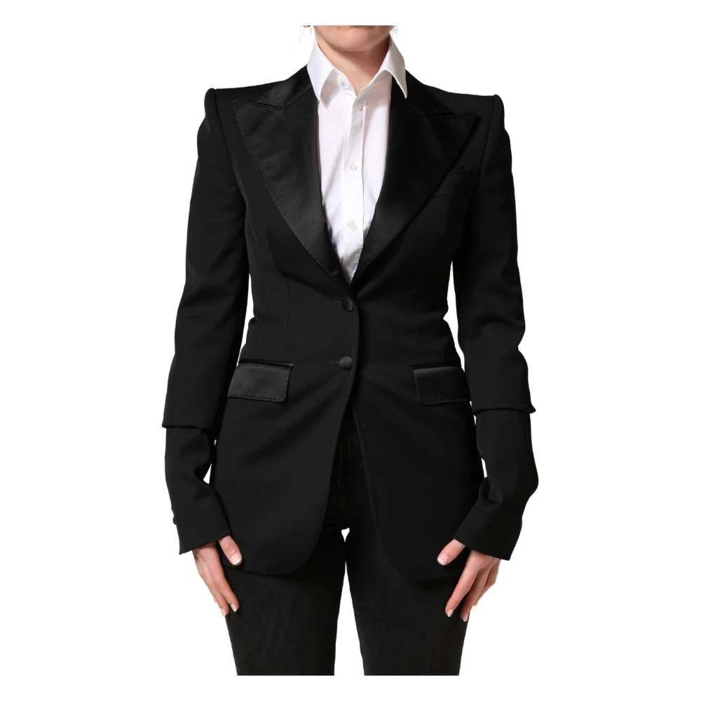Dolce & Gabbana Women's Black Single Breasted Blazer Jacket - Blazers - S - Jackets