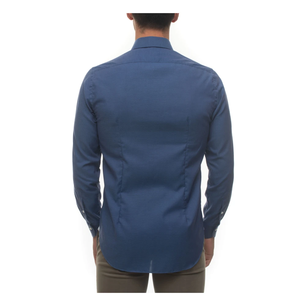 Càrrel Polka-dot Casual Overhemd Makkelijk te Strijken Gemaakt in Italië Blue Heren