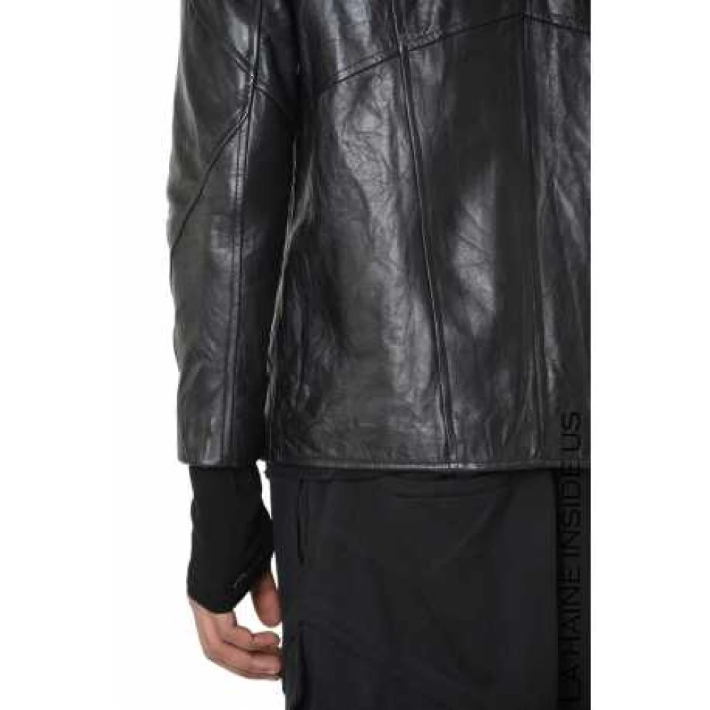 La Haine Inside Us Zwarte Leren Bikerjas Dubbele Rits Black Heren