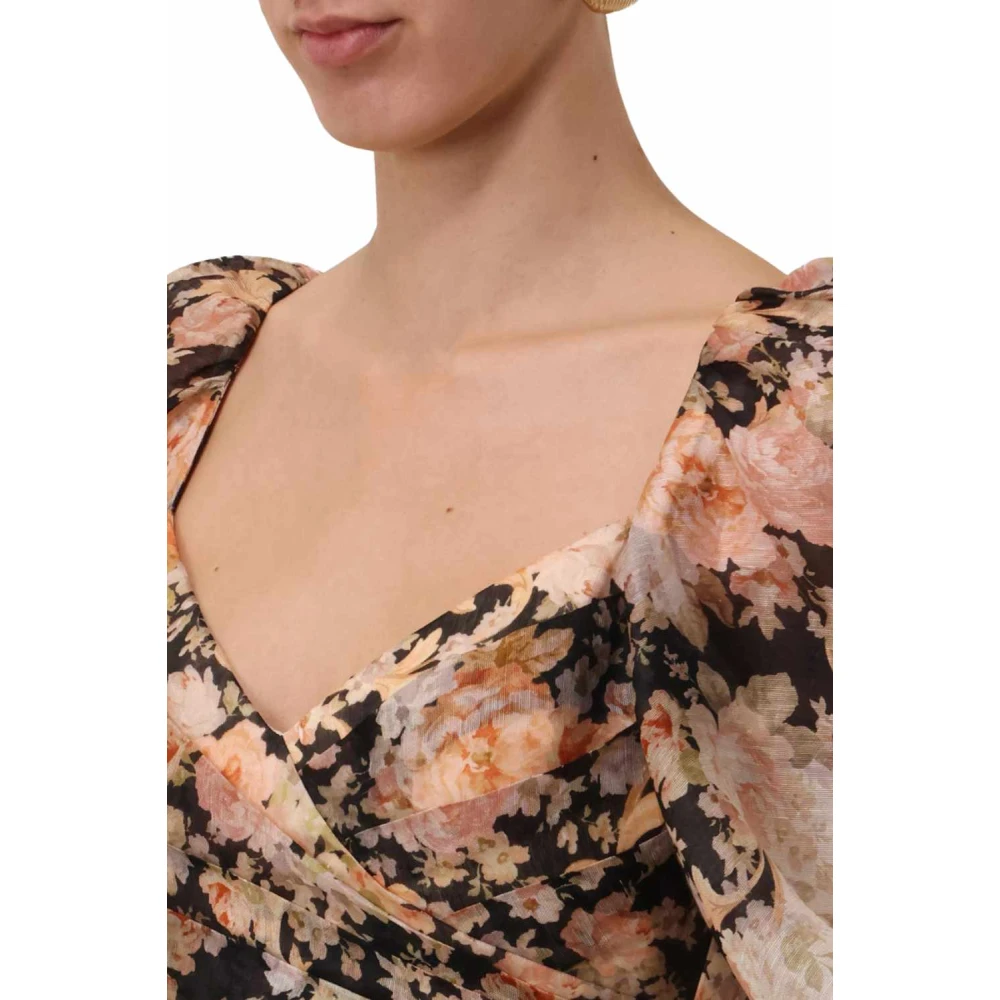 Zimmermann Bloemen Draped Mini Jurk Multicolor Dames