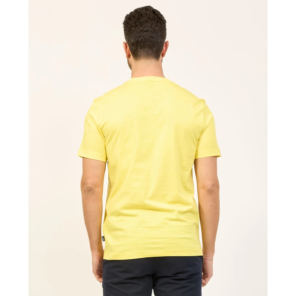 Hugo Boss Gele Regular Fit T-shirt met Rubberen Logo Yellow Heren
