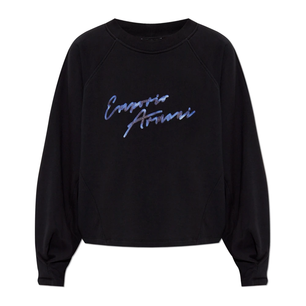 Emporio Armani Sweatshirt met logo Black Dames