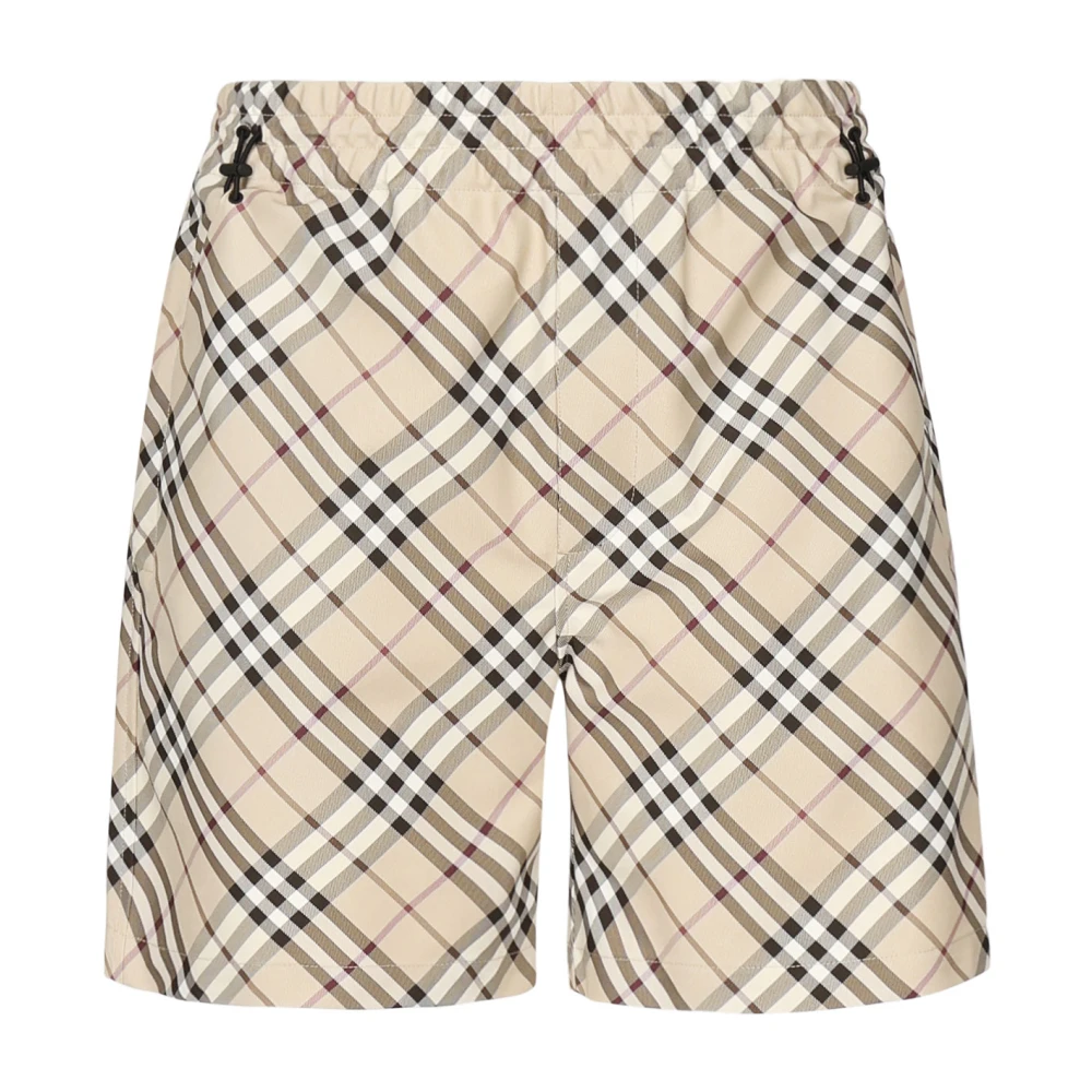 Burberry Beige Shorts met Equestrian Knight Patroon Beige Heren