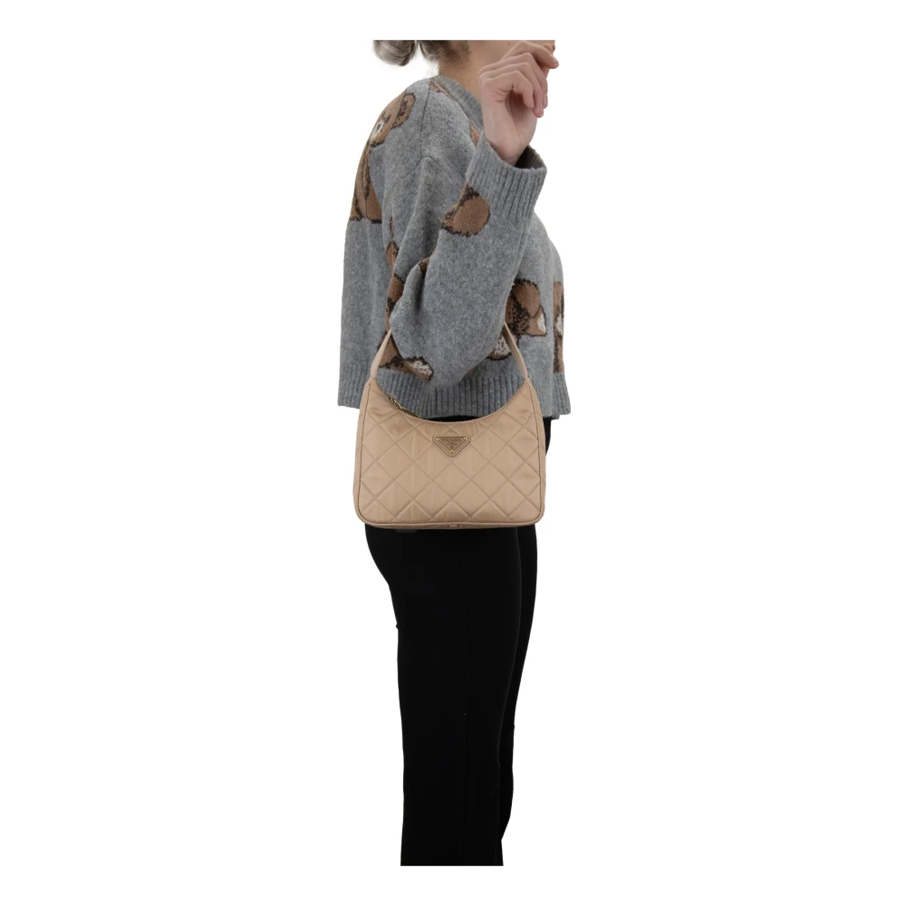 Prada Stijlvolle Handtas met Rits Beige Dames