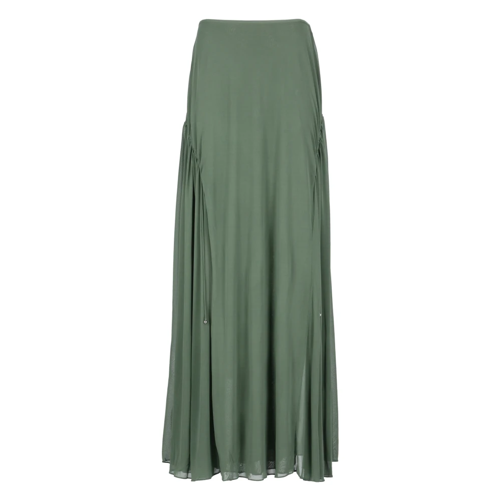 Lanvin Groene zijden rok met trekkoord Green Dames