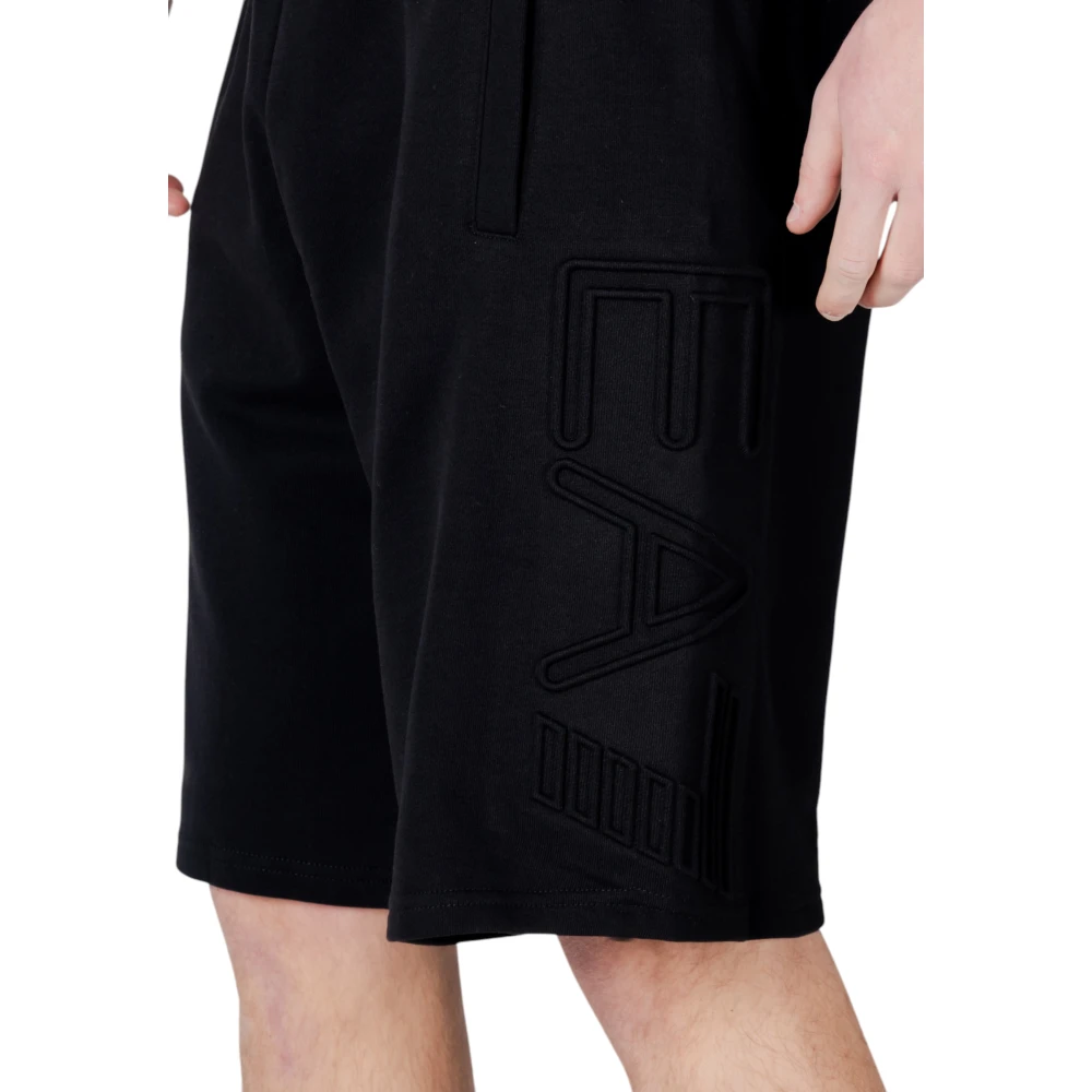 Emporio Armani EA7 Stijlvolle heren sport Bermuda shorts Black Heren