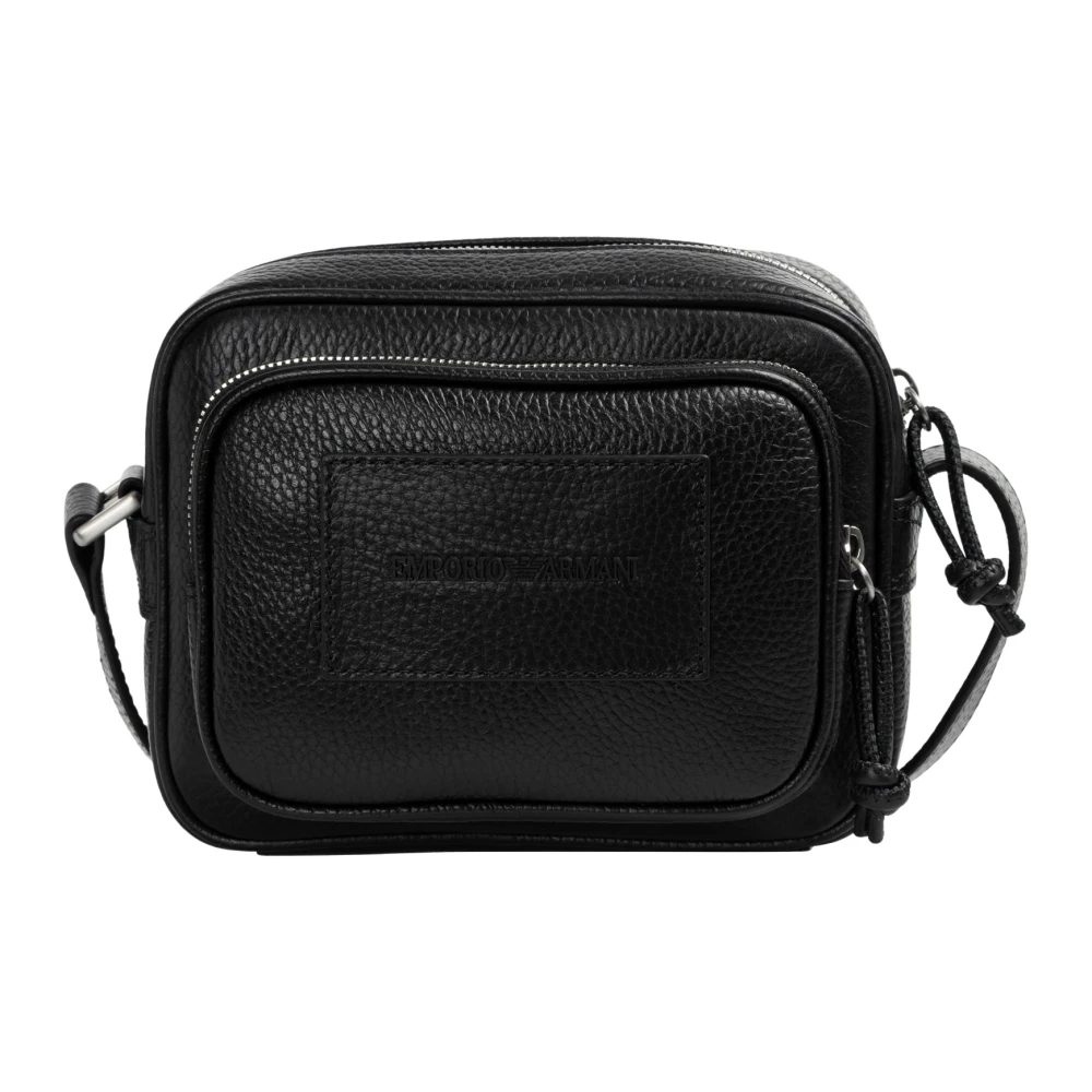Emporio Armani, Heren, Tassen, Zwart, Maat: ONE Size Leer,