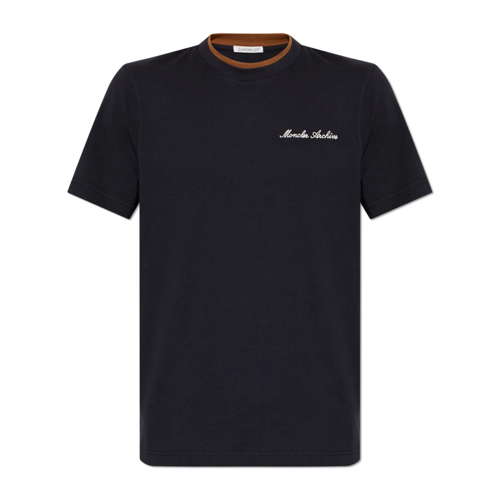 Moncler Men's Blue T-Shirts, S, Logo T-Shirt