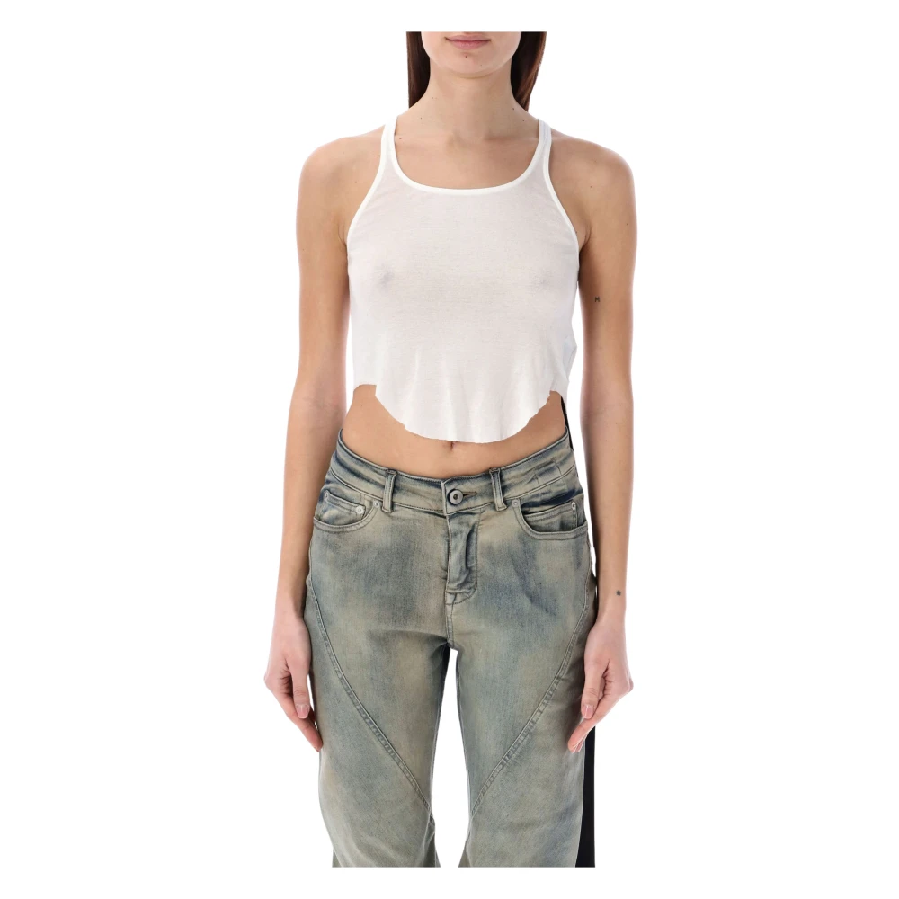 Rick Owens Cropped Tank Top White Dames
