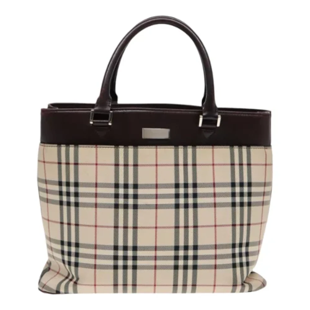 Burberry Vintage Pre-owned Canvas handbags Beige Dames