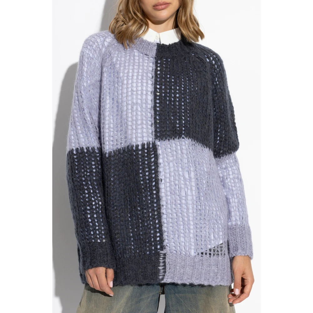 Acne Studios Trui met wollen afwerking Purple Dames