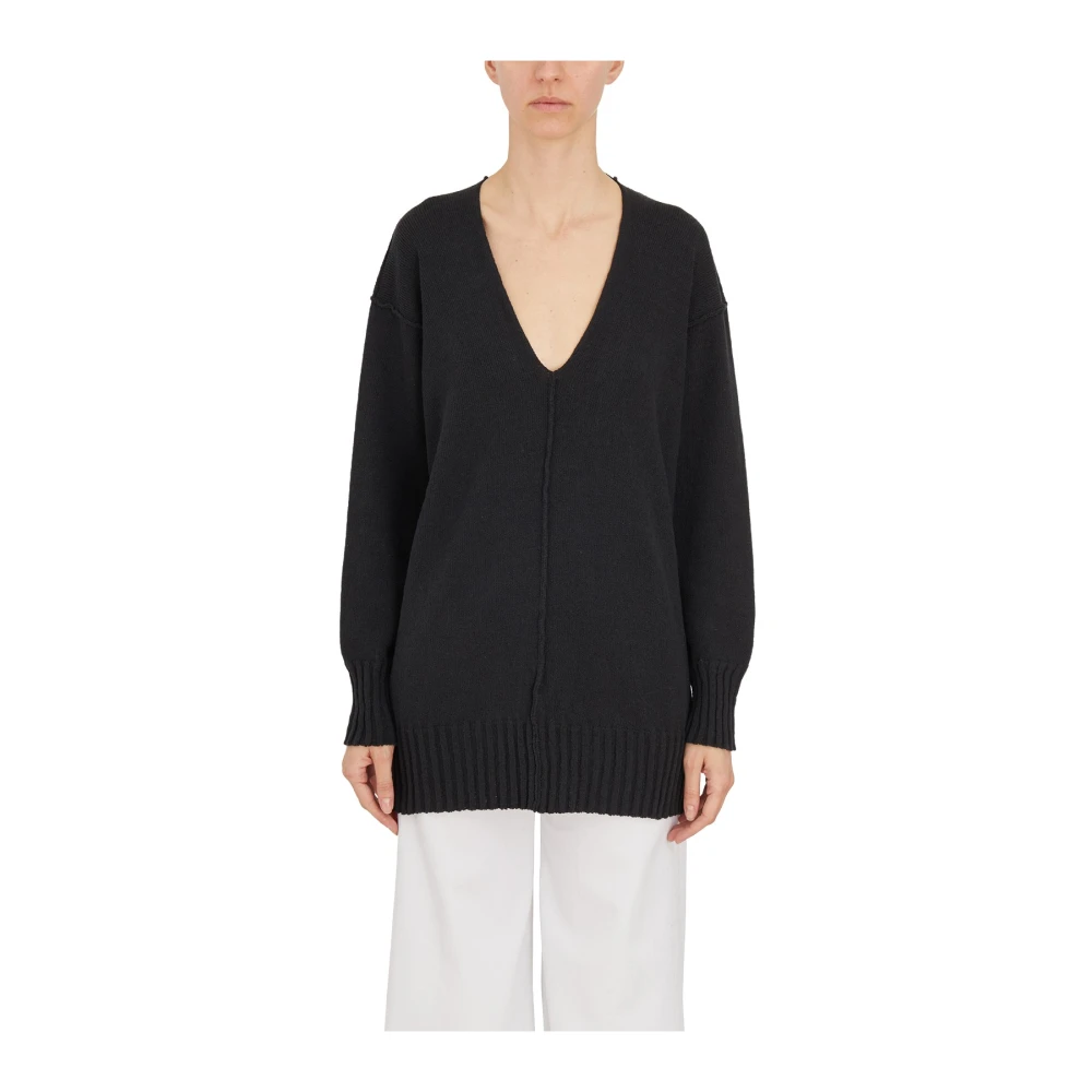 Isabel Benenato V-hals trui Black Dames
