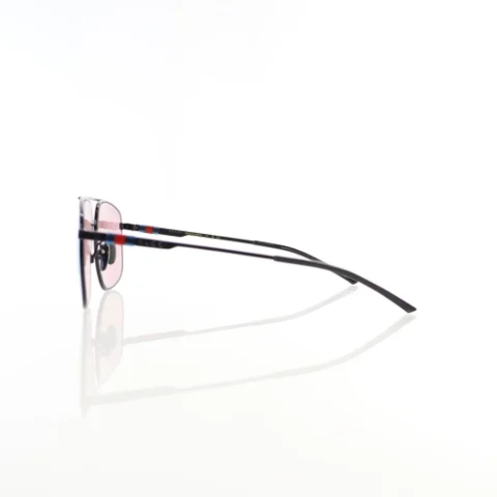 Gucci Vintage Pre-owned Metal sunglasses Black Dames